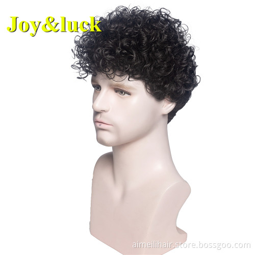 Blond Male Wholesale Mens Hair for Blonde Color Party or Cosplay Wigs Man Straight Men Wigs Short Natural Synthetic Hair Wigs